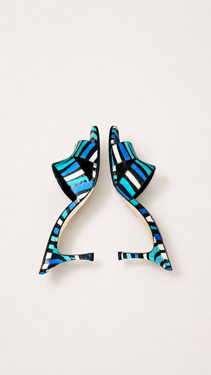 Manolo Blahnik Iacopo Snakeskin Mule Heels (37 IT)