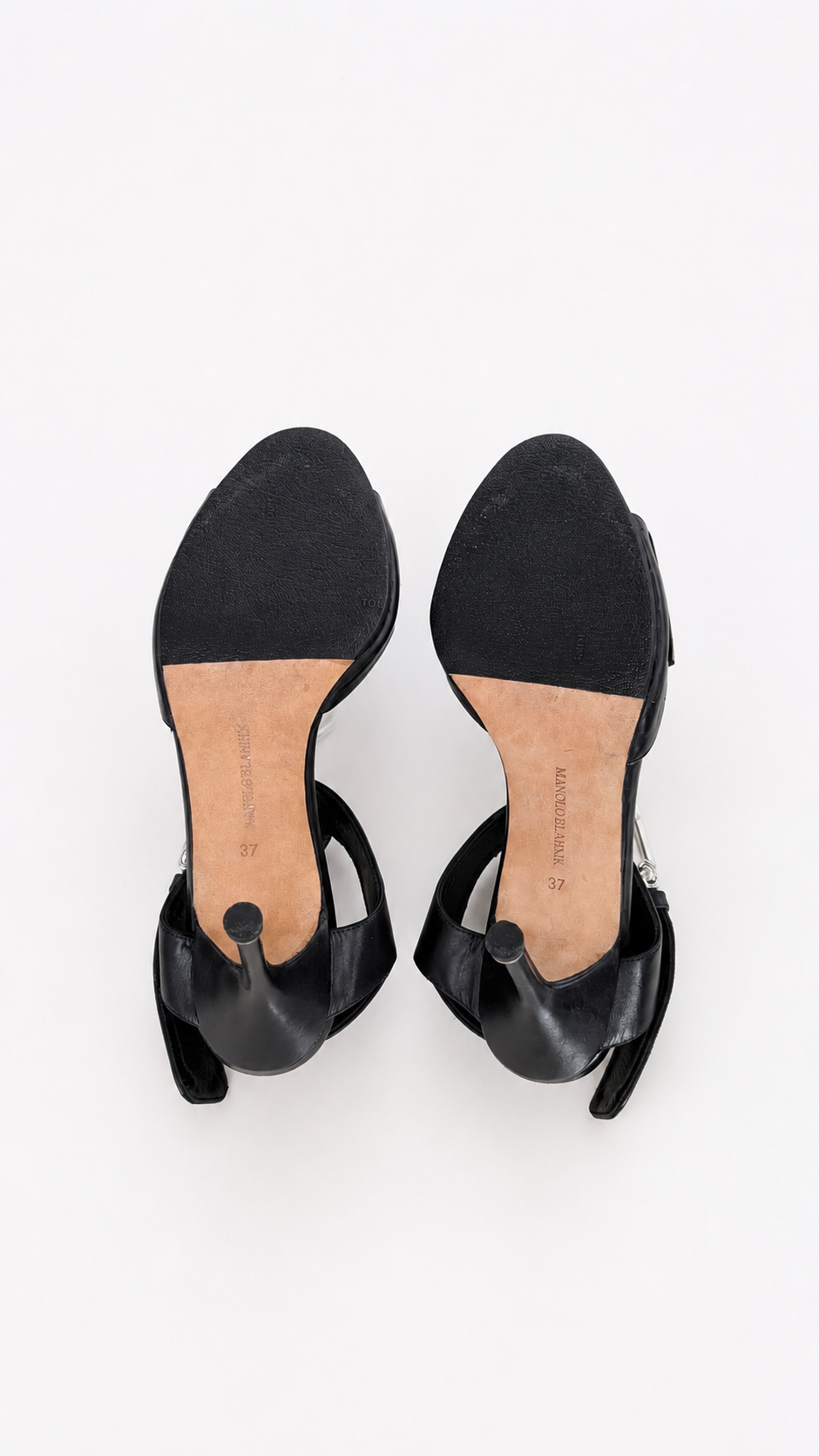 Manolo Blahnik Koyu Black Buckle Sandals (37 IT)