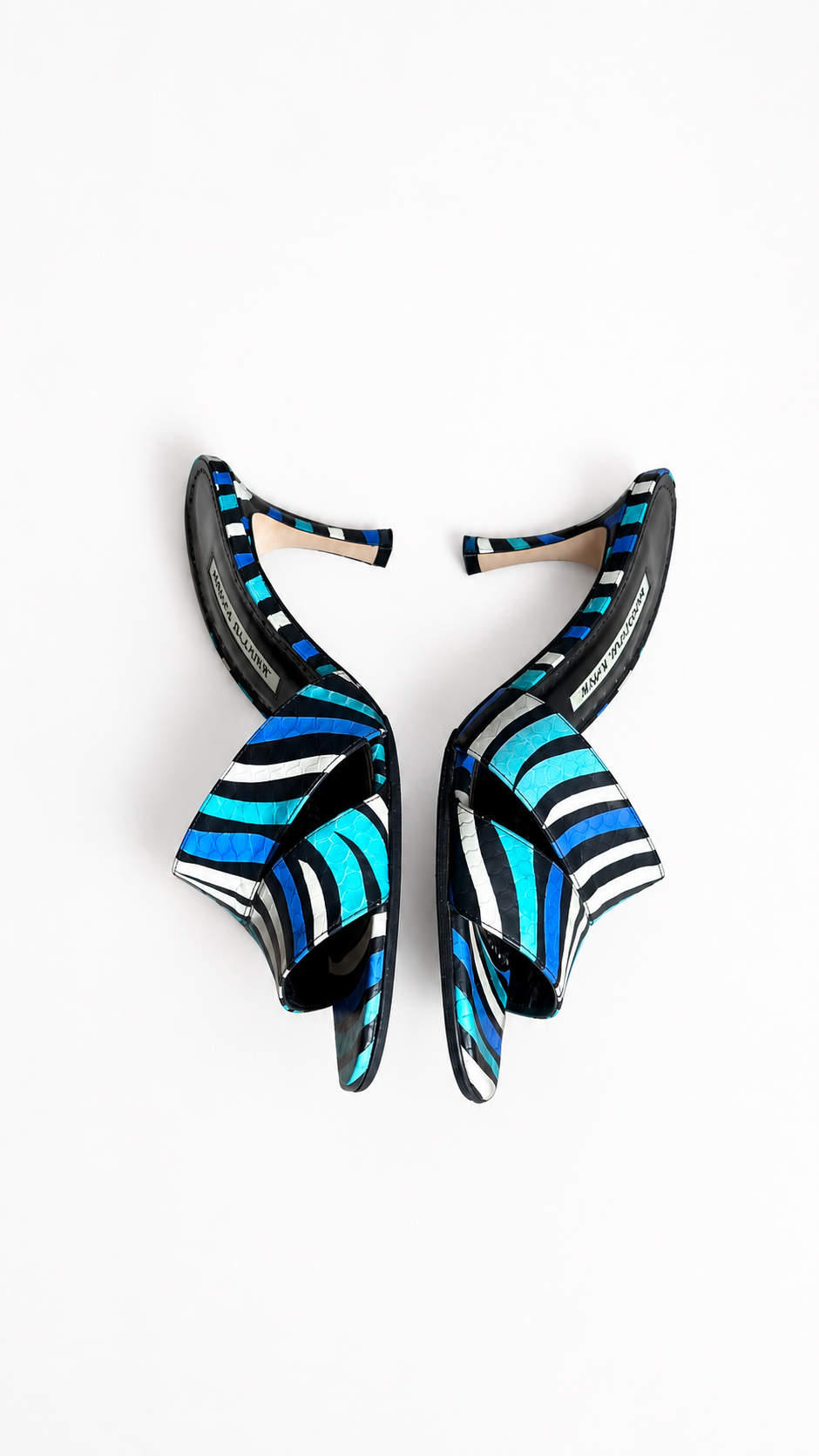 Manolo Blahnik Iacopo Snakeskin Mule Heels (37 IT)