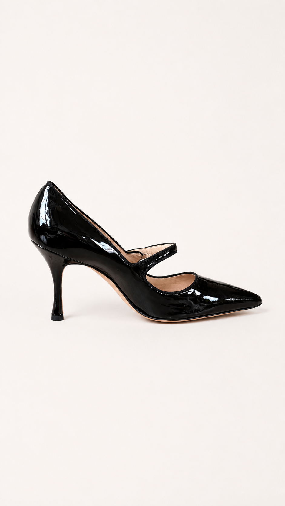 Manolo Blahnik Iconic Black Patent Leather Mary Jane Heels (38 IT)