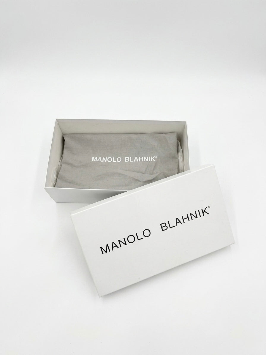Manolo Blahnik Black Satin D'Orsay Pumps (37.5 IT)