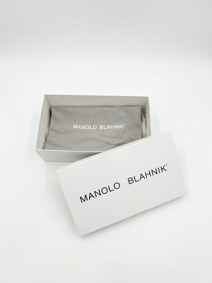 Manolo Blahnik Black Satin D'Orsay Pumps (37.5 IT)