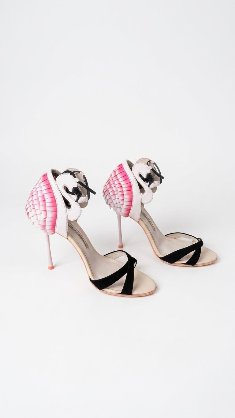 Sophia Webster Flamingo Frill Ankle Wrap Sandals (37 IT)