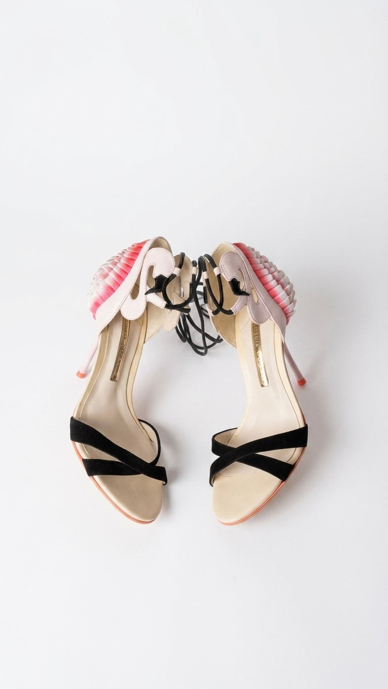 Sophia Webster Flamingo Frill Ankle Wrap Sandals (37 IT)